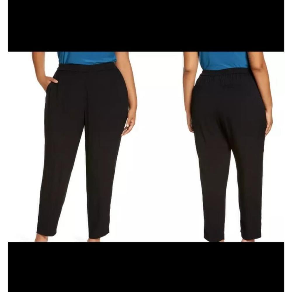NWOT Halogen Black Straight Leg Pants Size 24
